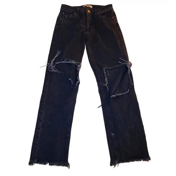 Aviator Nation Vintage Black Distressed Rippedjeans Size 24